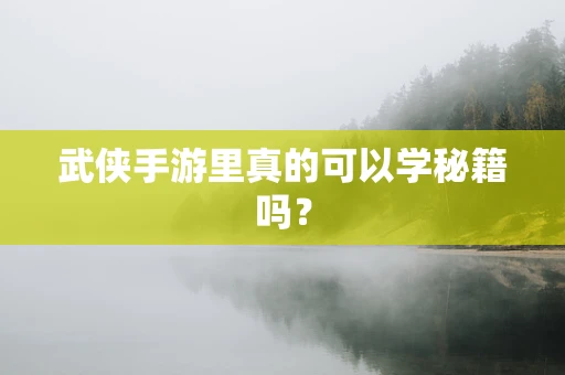 武侠手游里真的可以学秘籍吗？