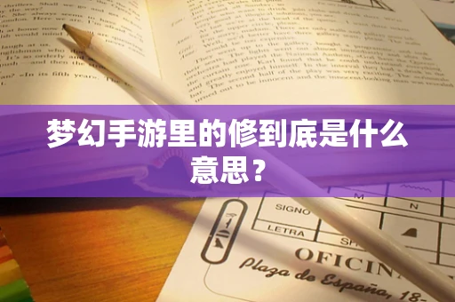 梦幻手游里的修到底是什么意思？