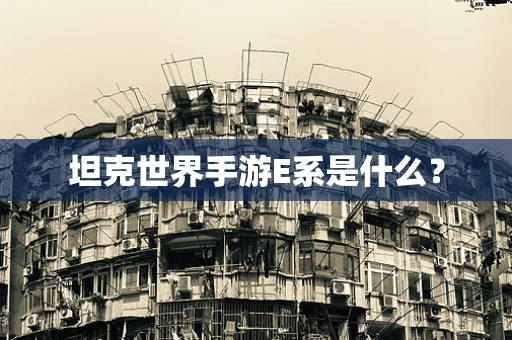 坦克世界手游E系是什么？