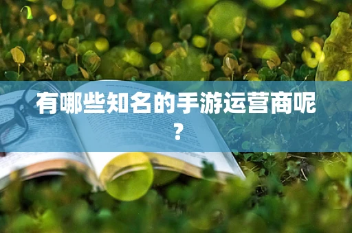 有哪些知名的手游运营商呢？