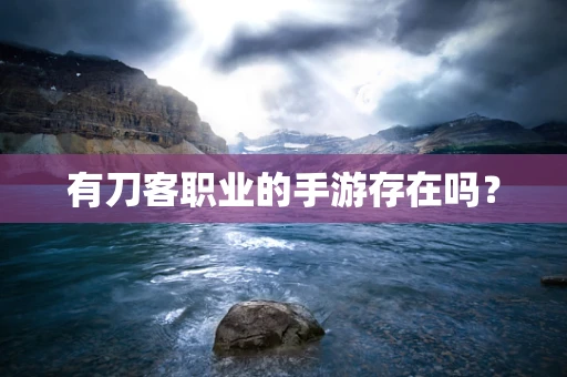 有刀客职业的手游存在吗？