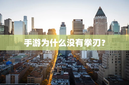 手游为什么没有拳刃？