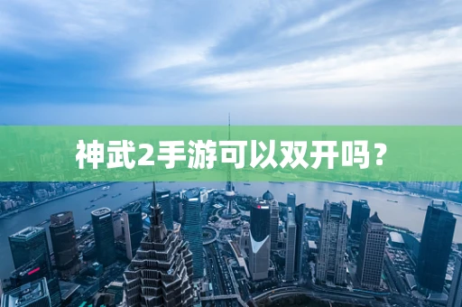 神武2手游可以双开吗？