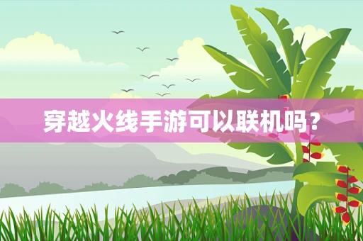穿越火线手游可以联机吗？